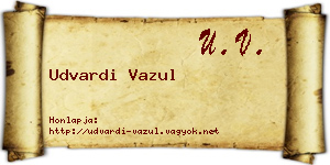 Udvardi Vazul névjegykártya
